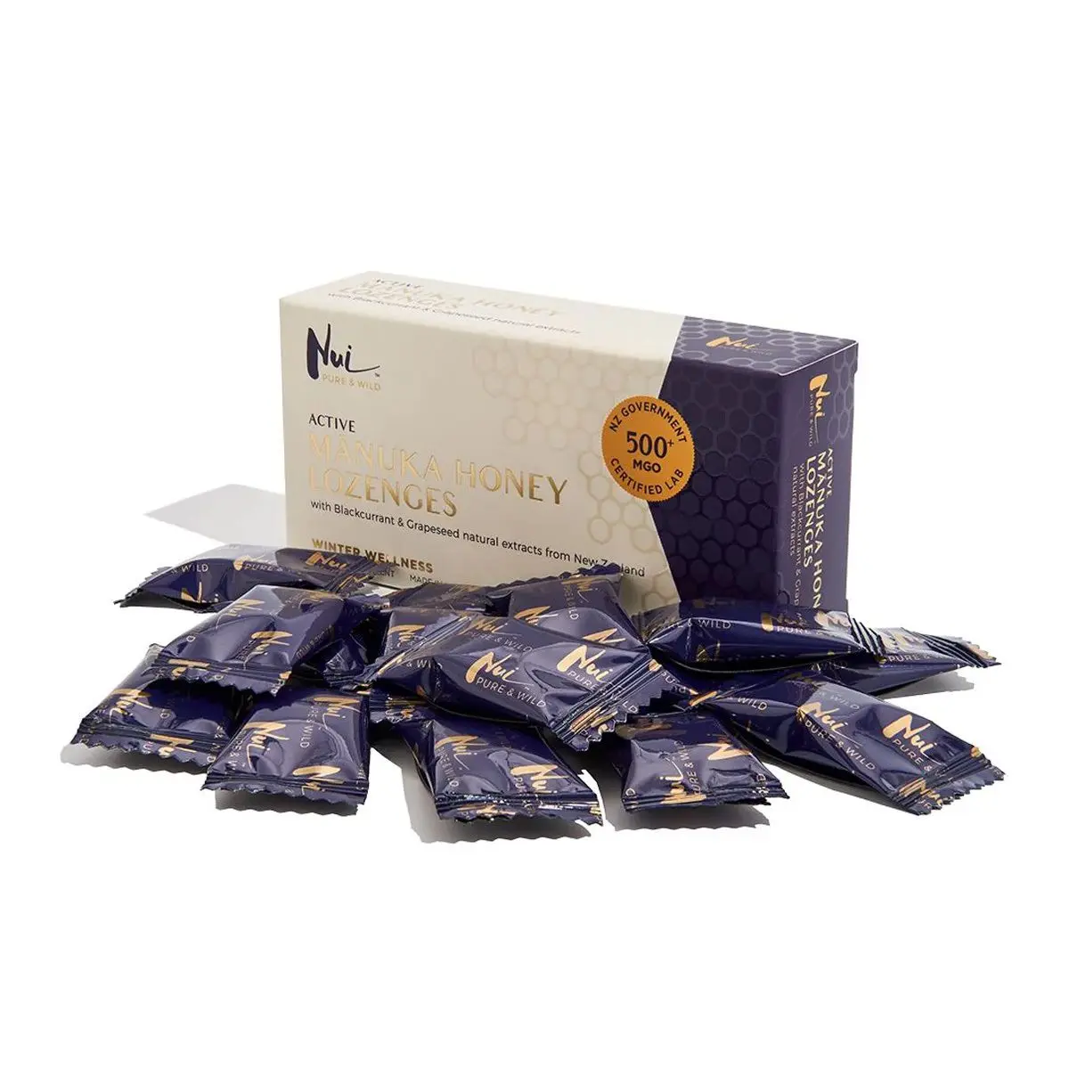 Nui Manuka 90% sugetabletter MGO 500+ Blackcurrant - 16 tabletter