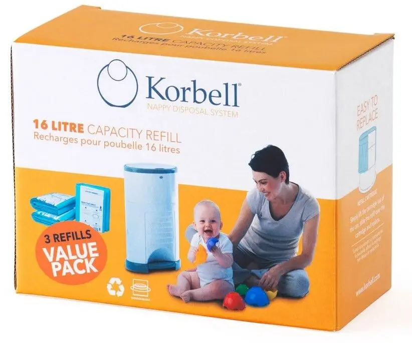 Refill til Korbell bleiebøtte 16 L - 3 pakk