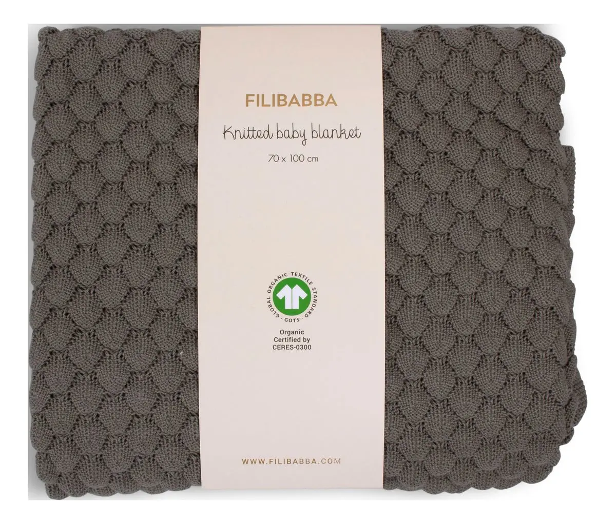 Filibabba Strikket babyteppe - Rock Ridge