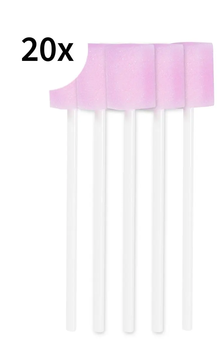 Munnpleiepinne 10 cm m/svamp- 100 stk.