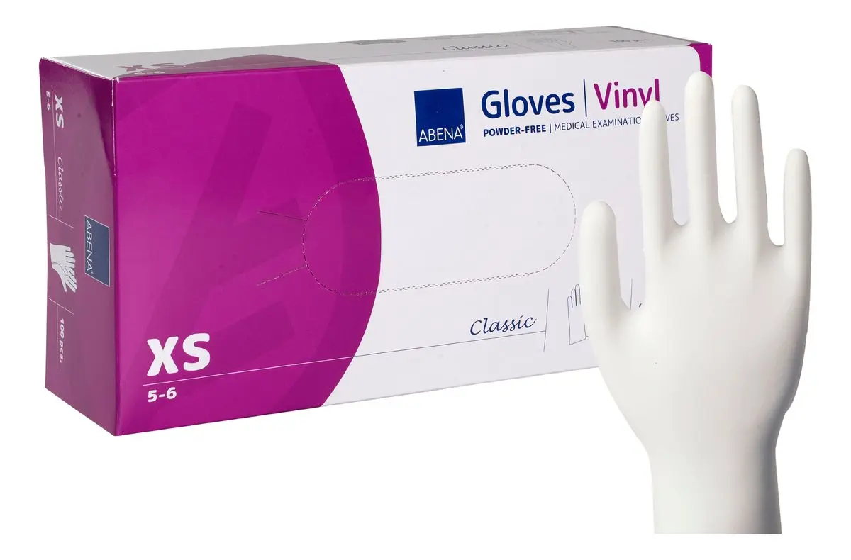 Abena Classic Powder-Free Vinyl Gloves Clear - 100 stk.