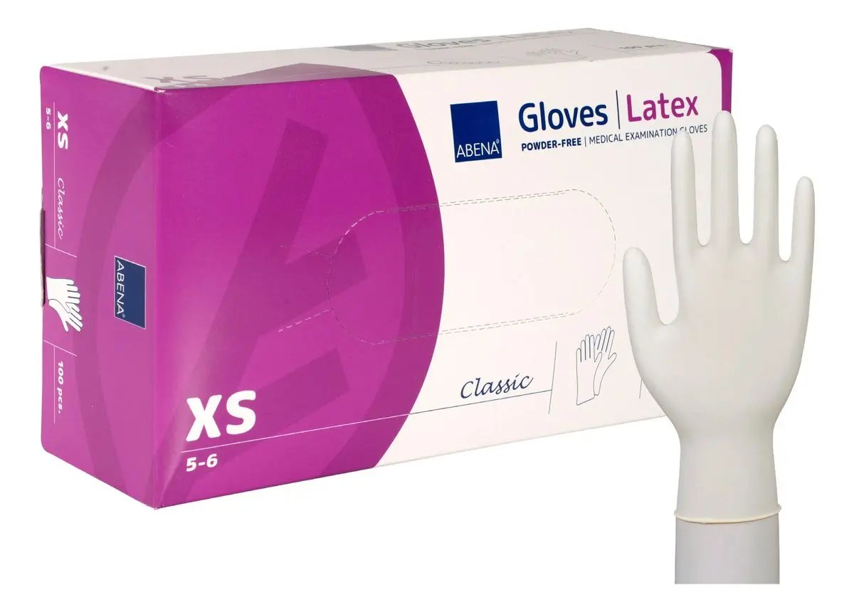 Abena Classic Powder-Free Latex Gloves Nature - 100 stk.