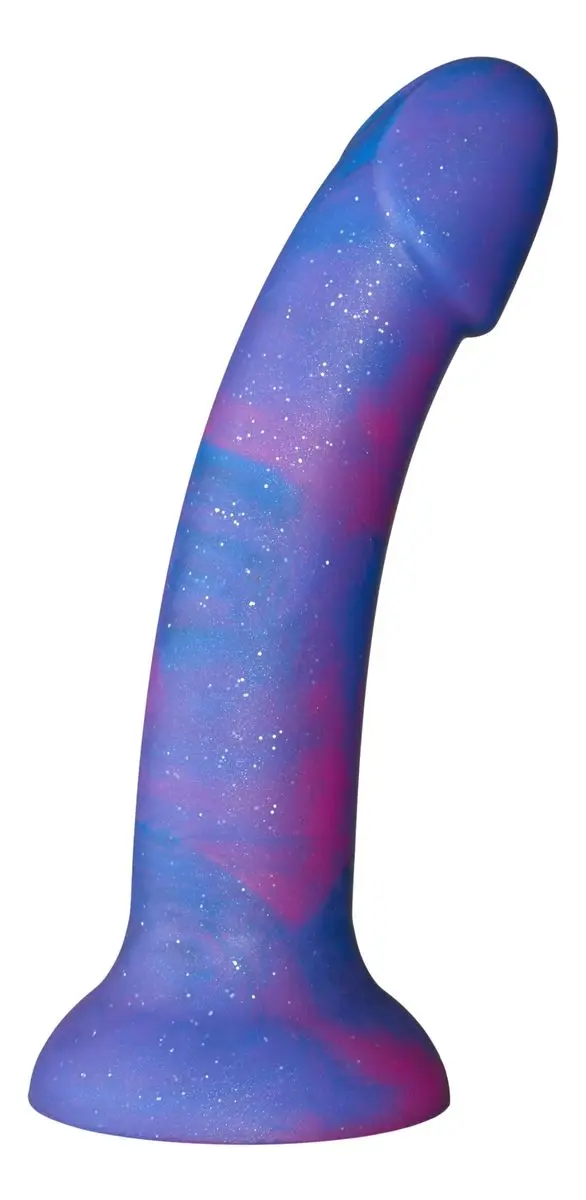Baseks Blue Galaxy Silicone Dildo - 18 cm.