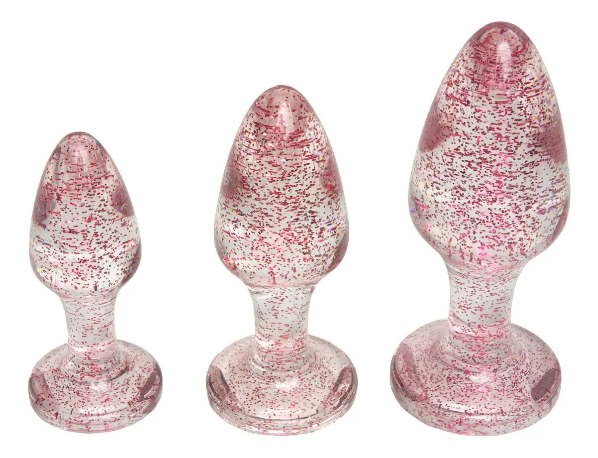 Baseks Pink Glitter Butt Plug Set