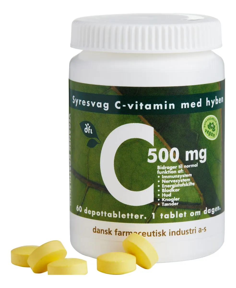DFI C-vitamin med nype, 500 mg. - 60 tabletter