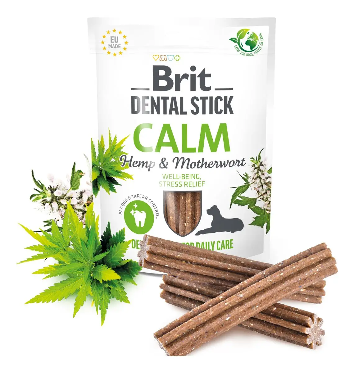 Brit Care Dental Stick, hamp & urt - 7 stk.