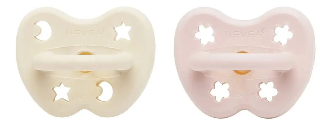 Hevea Smokk, 0-3 mnd, Rund, Newborn, Powder Pink & Milky White - 2 stk