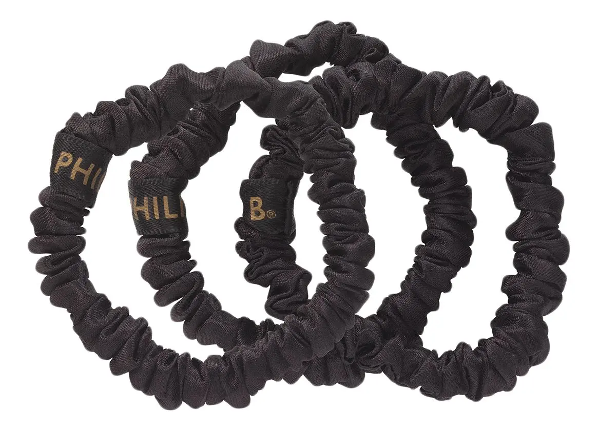 Philip B Petite Black Scrunchie - 3 stk.
