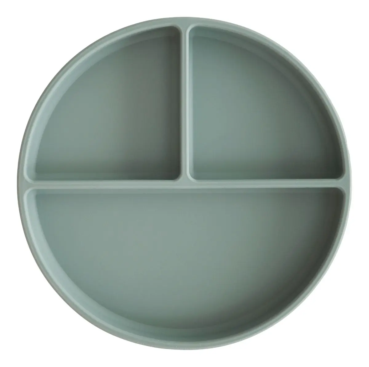 Mushie Silikone Tallerken Romdelt Cambridge Blue - 1 stk.