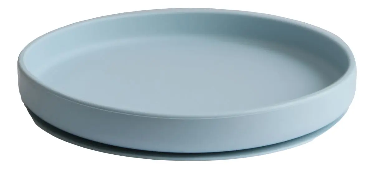 Mushie Silikon Tallerken Powder Blue - 1 stk.