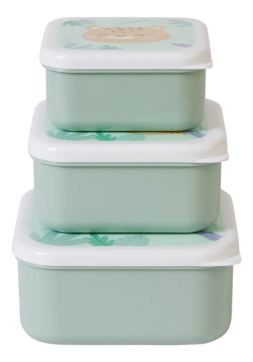 SARO BABY Matbokssett - Hunter Mint - 3 stk.