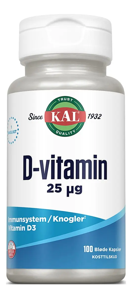 KAL D-vitamin 25 µg - 100 kaps.