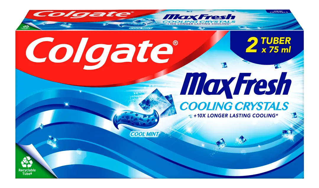 Colgate Max Fresh Cooling Crystals Tannkrem - 2x75ml