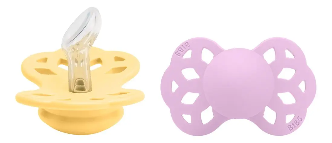 BIBS Infinity Anatomisk Silicone Pale Butter/Violet Sky 2 pak - flere størrelser