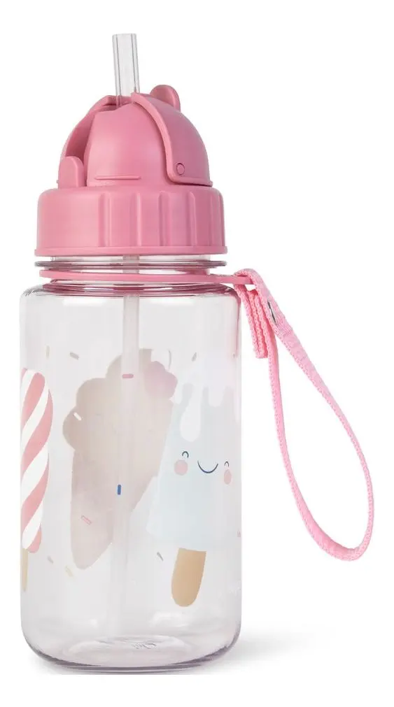 SARO BABY Drikkeflaske m. Sugerør - Pink - 1 stk