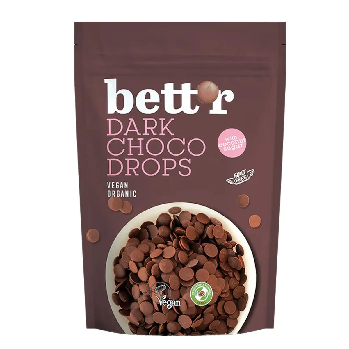 Bett´r Dark Choco Drops Ø - 200 g.
