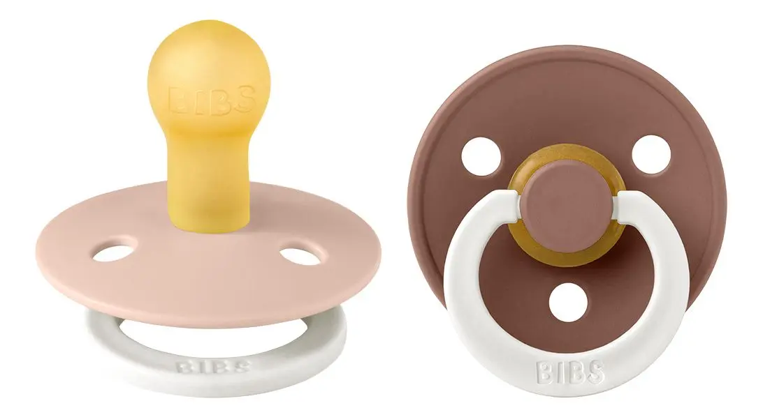 BIBS Colour GLOW Latex Rund Blush/Woodchuck 2 pak - Flere størrelser