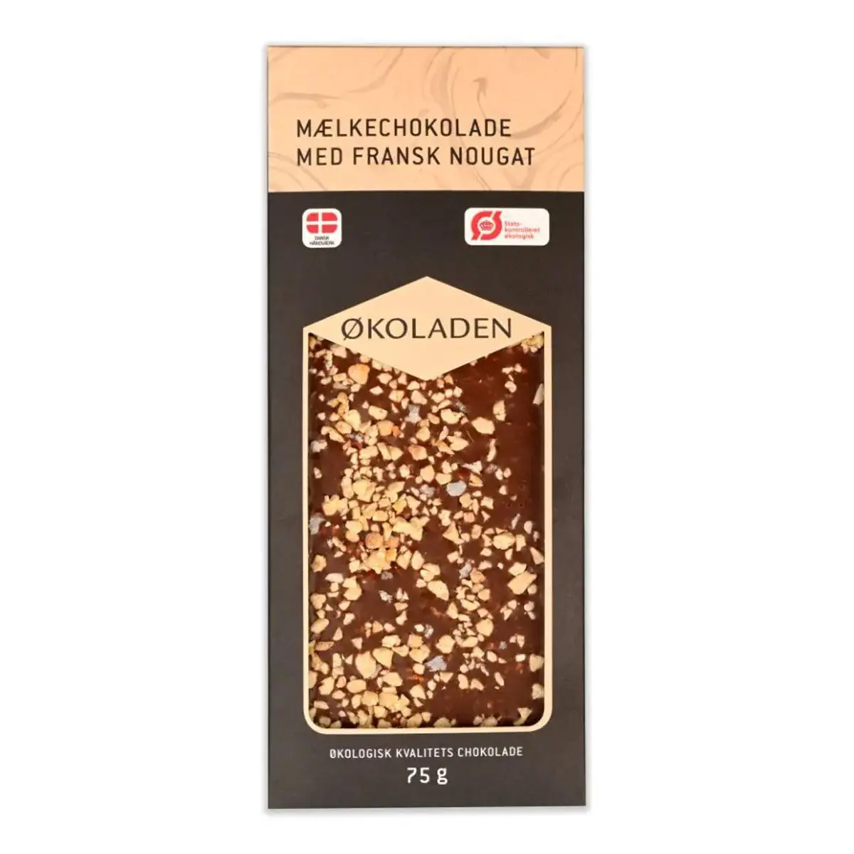 Økoladen Melkesjokolade med fransk nougat Ø - 75 g