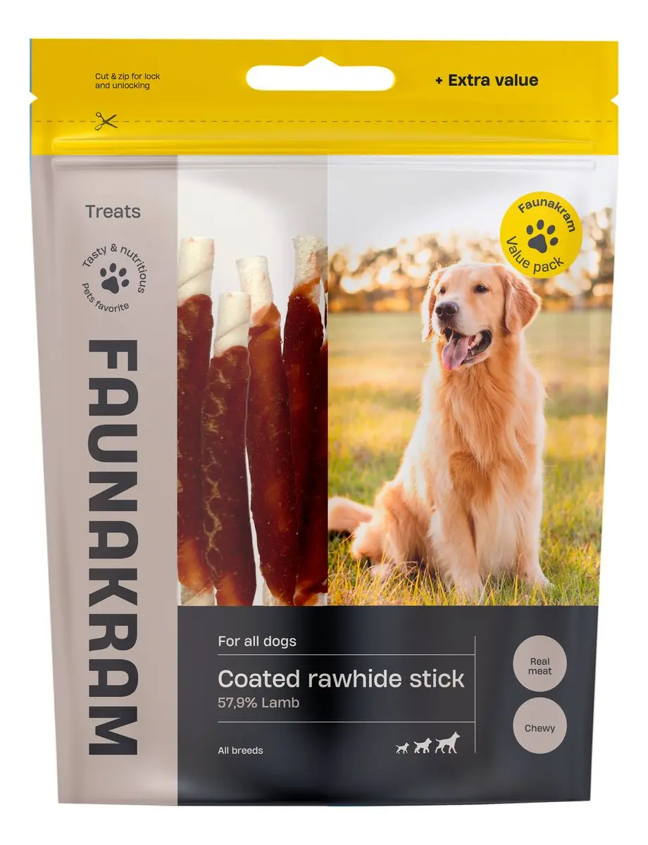 Faunakram tyggepinne m. lam, valuepack - 300 g.