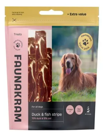 Faunakram hundesnack m. and og fisk, valuepack - 500 g.