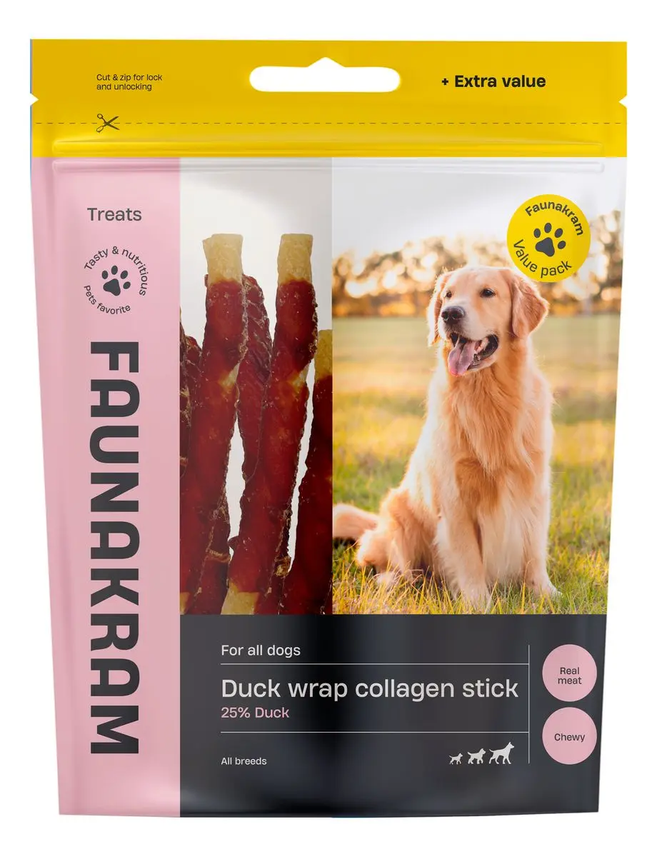 Faunakram kollagenpinner med and, valuepack - 300 g.