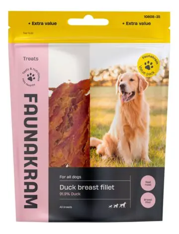 Faunakram hundesnack m. andebrystfilet, valuepack - 300 g.