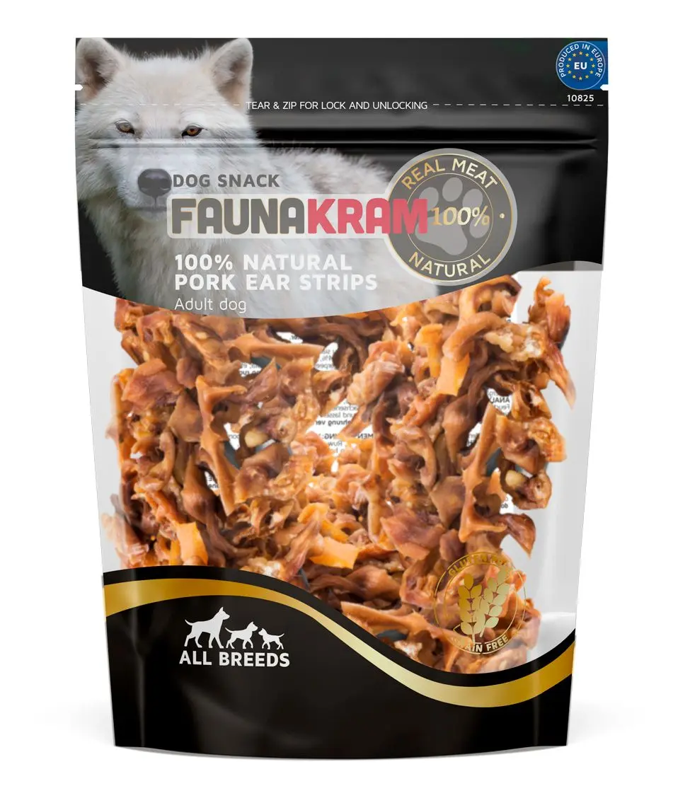 Faunakram griseører strips, 100% natural snack - 300 g.