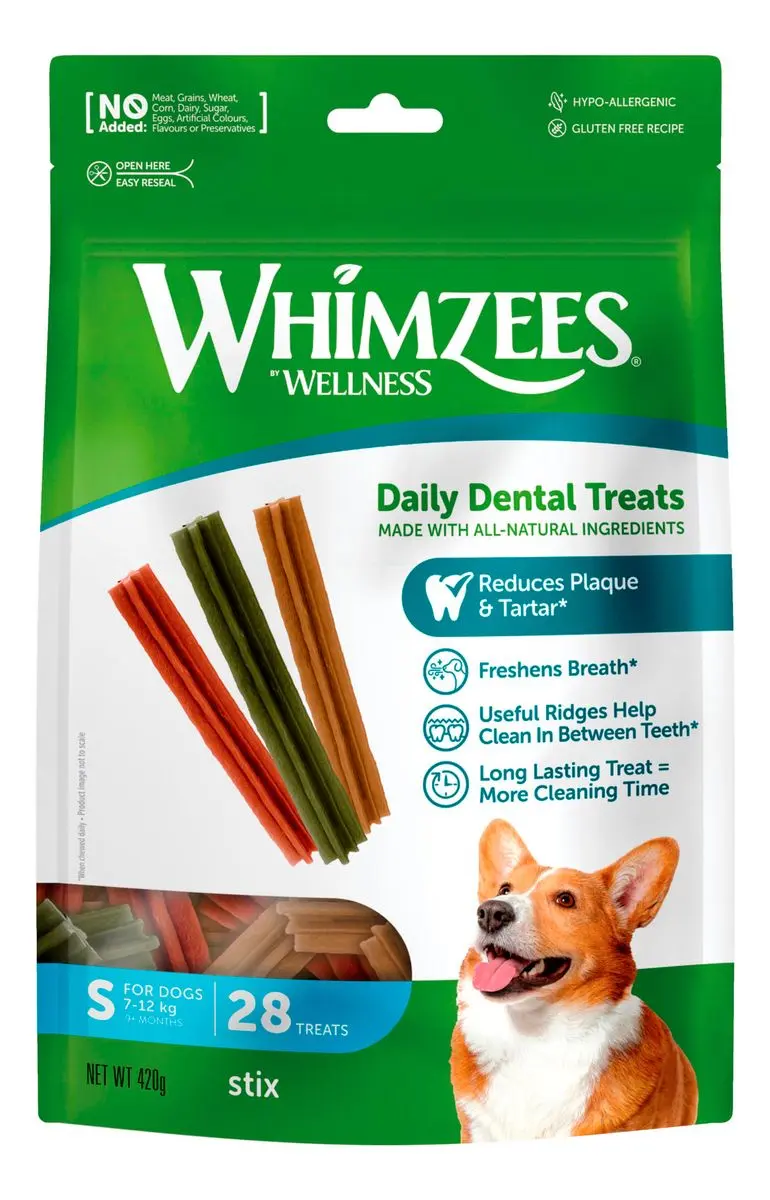 Whimzees Dental Stix S, 28 stk. (420 g)