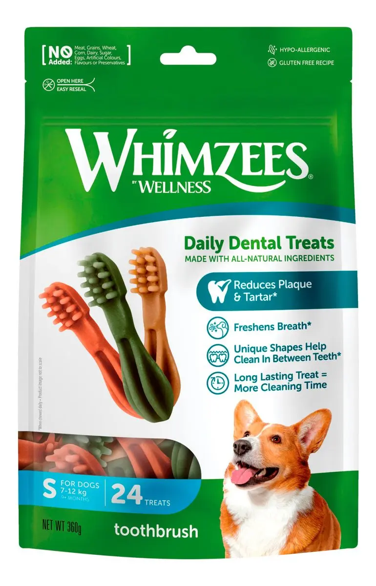 Whimzees Toothbrush Star S, 24 stk. (360 g)
