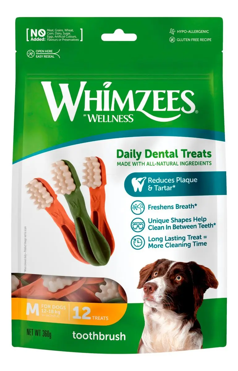 Whimzees Toothbrush Star M, 12 stk. (360 g)