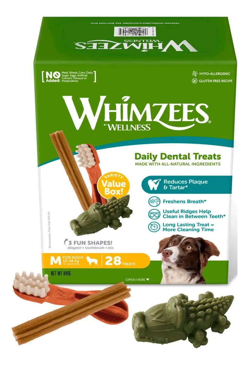 Whimzees Godteboks Mix M, 28 stk. (840 g)