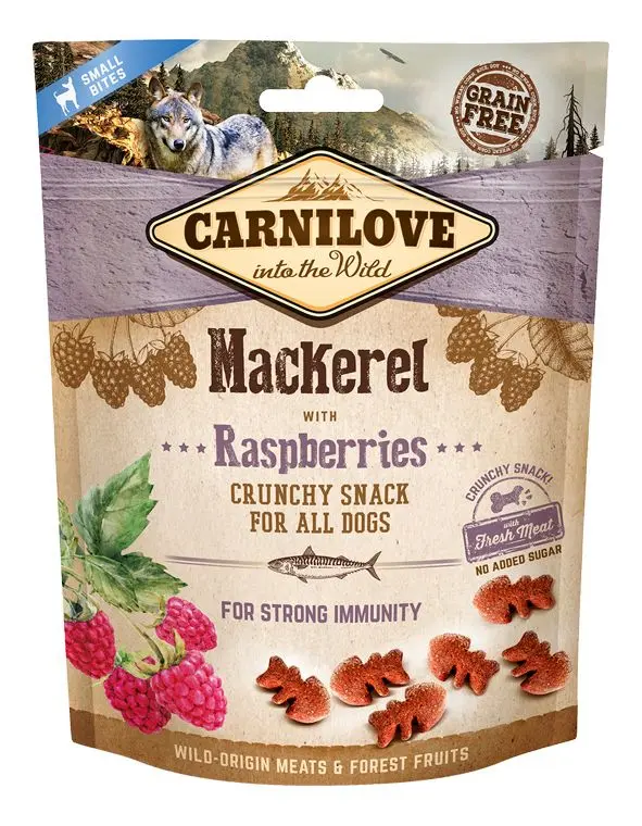 Carnilove Crunchy Snack, Mackerel & Rasberry - 200 g.