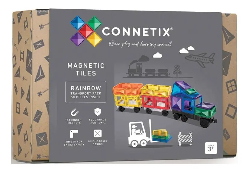 Connetix Transport Pack - magnetsæt 50 dele - rainbow - 1 stk.