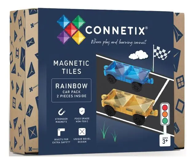 Connetix Car Pack - magnetbiler - rainbow - 2 stk.