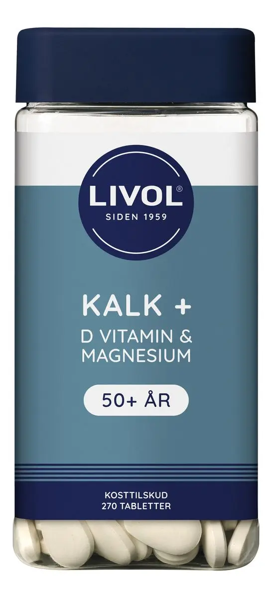 Livol Kalk + D-vitamin & magnesium 50+ år - 270 tabl.