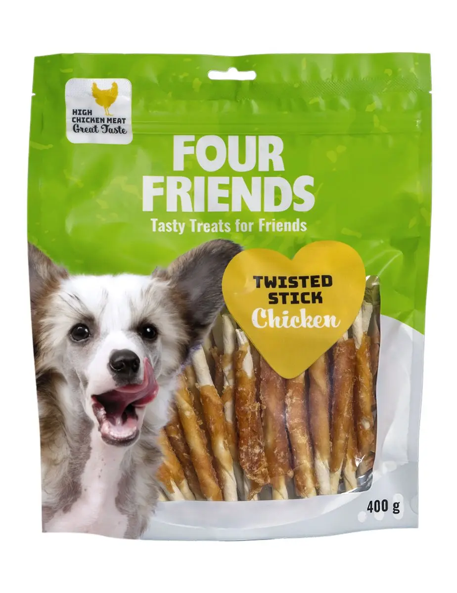 FourFriends Twisted Stick Chicken 12,5 cm - 40 stk.