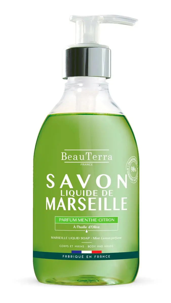 Marseille Liquid Soap Mint Lemon fra BeauTerra – 300 ml.