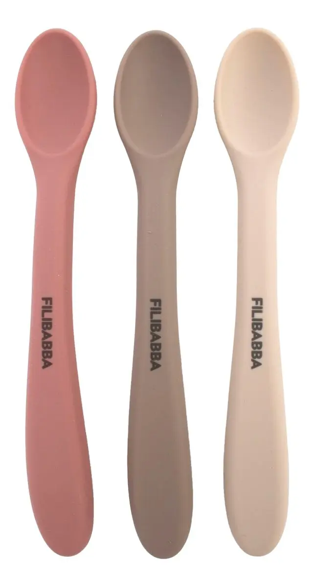 Filibabba Silikon skjeer 3-pakning - Rose Mix - 3 stk.