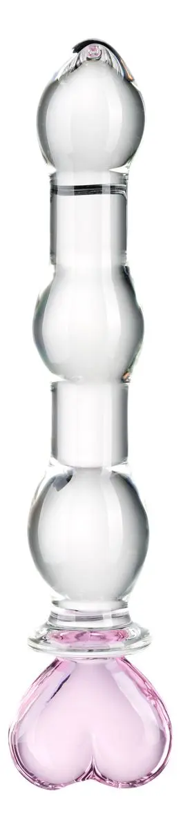 Baseks Heart Beaded Glas Dildo