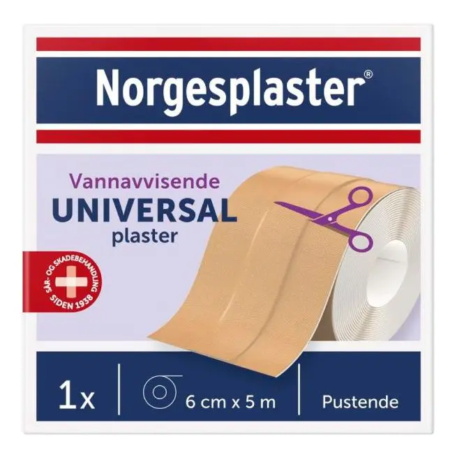 Norgesplaster Universal plaster, rull, 6 cm x 5 m - 1 stk.