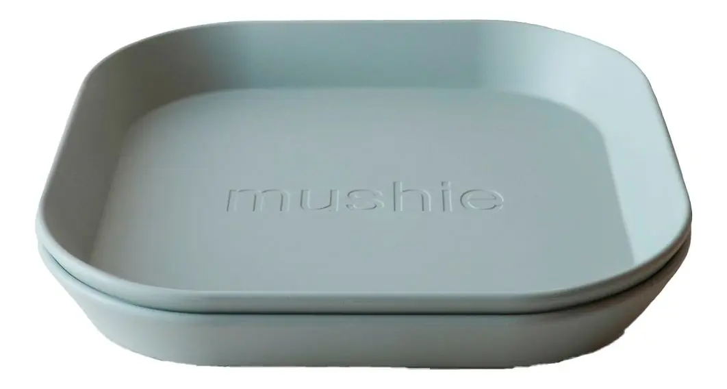 Mushie Tallerken Firkant Sage - 2 stk.