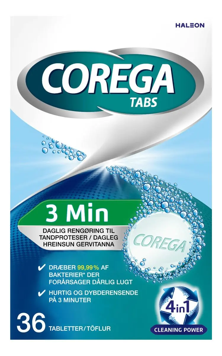 Corega Tabs 3 minutes- 36 stk