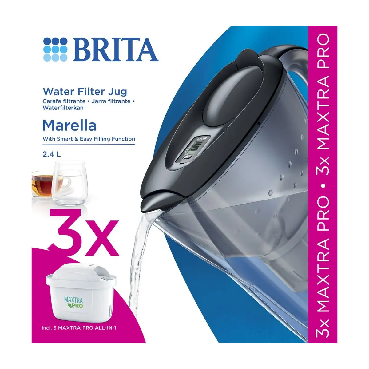 Brita Cool starter set graphite w/memo inkl. 3 Maxtra+ filtre