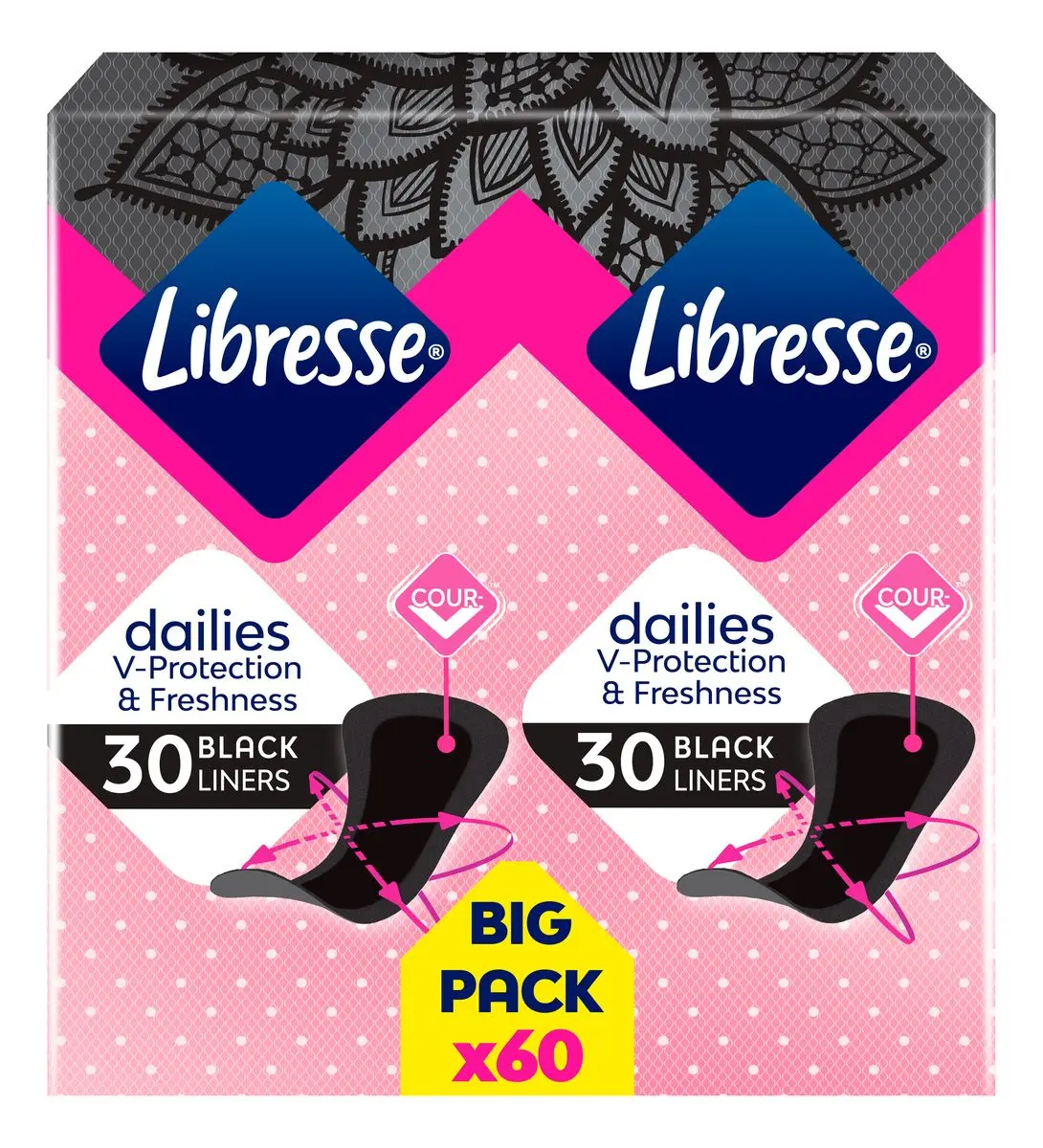 Libresse Regular Black Big Pack - 60 stk.