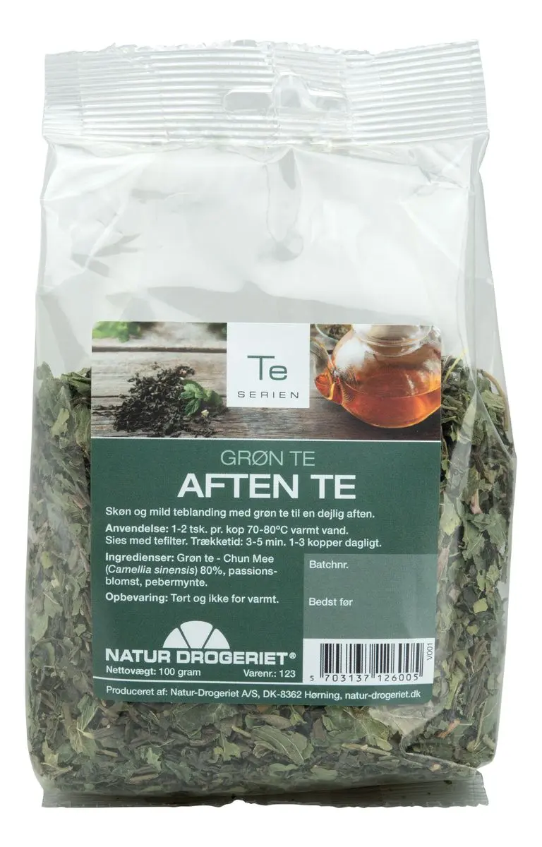 Natur-Drogeriet Grønn Te, Kvelds Te - 100 g.
