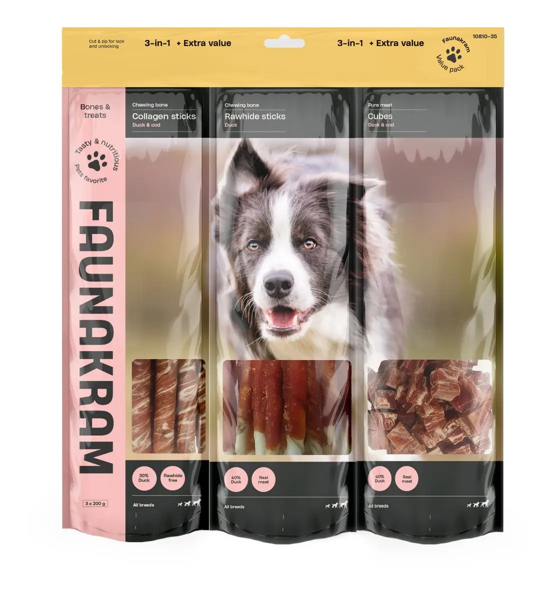 Faunakram Dog 3-in-1 Duck - 600 g.