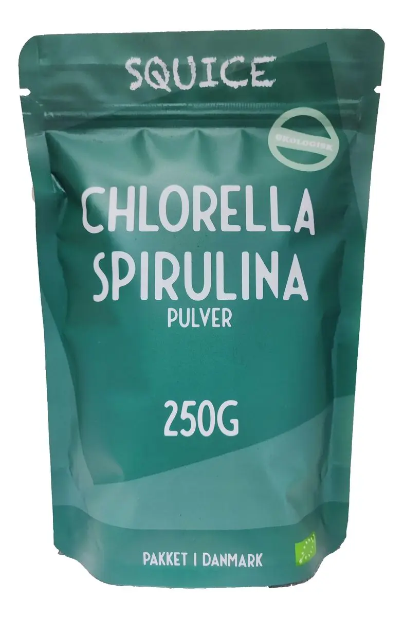 Squice Økologisk Chlorella og Spirulina Pulver - 250 g.