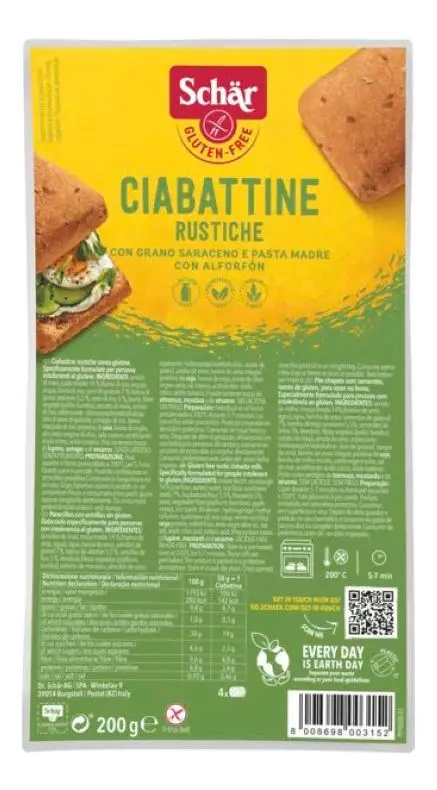 Schär Ciabatta Rustica 4 stk. - 200 g.