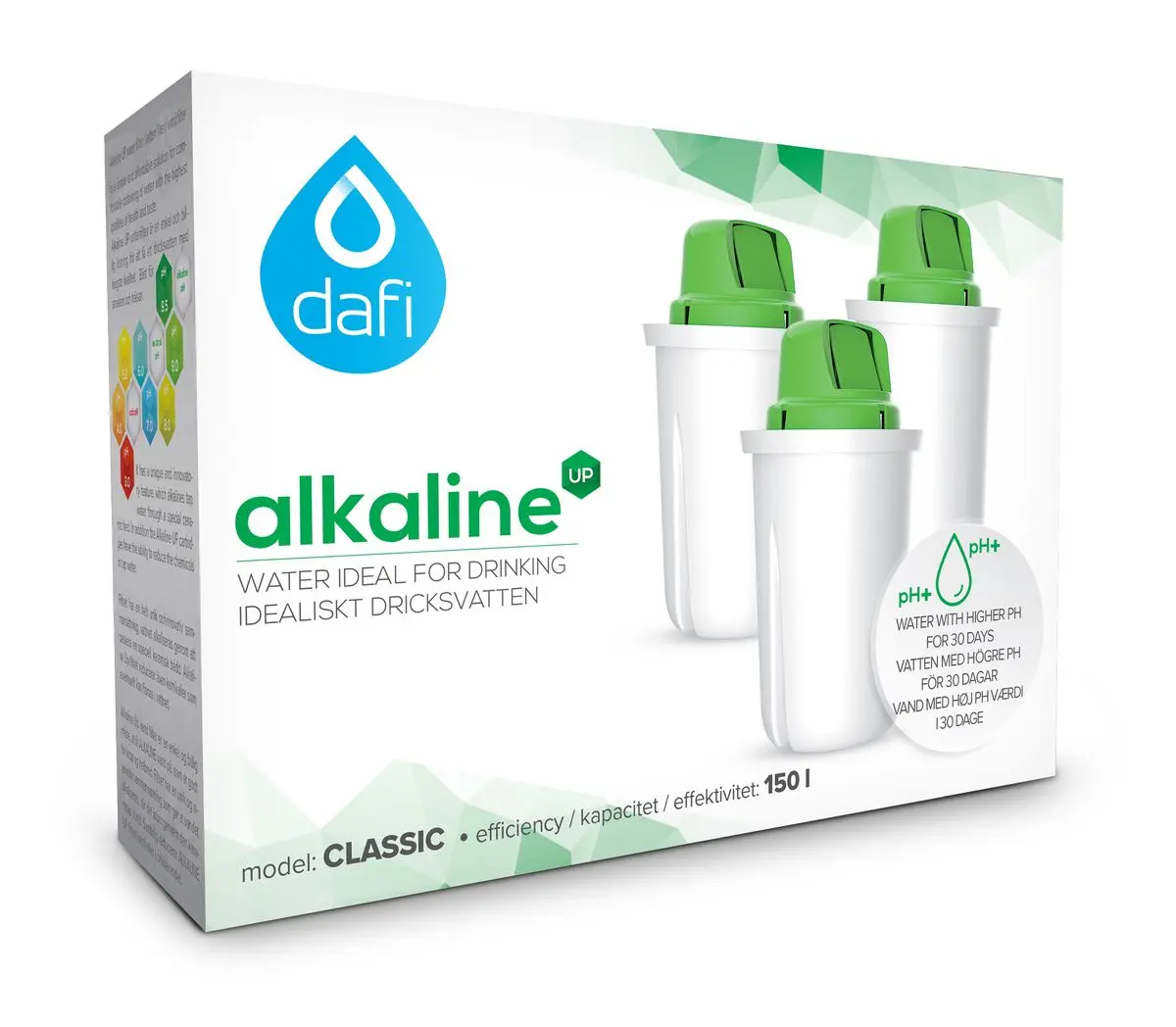 Dafi AquaBalance pH+ filterpatroner - 3 stk.
