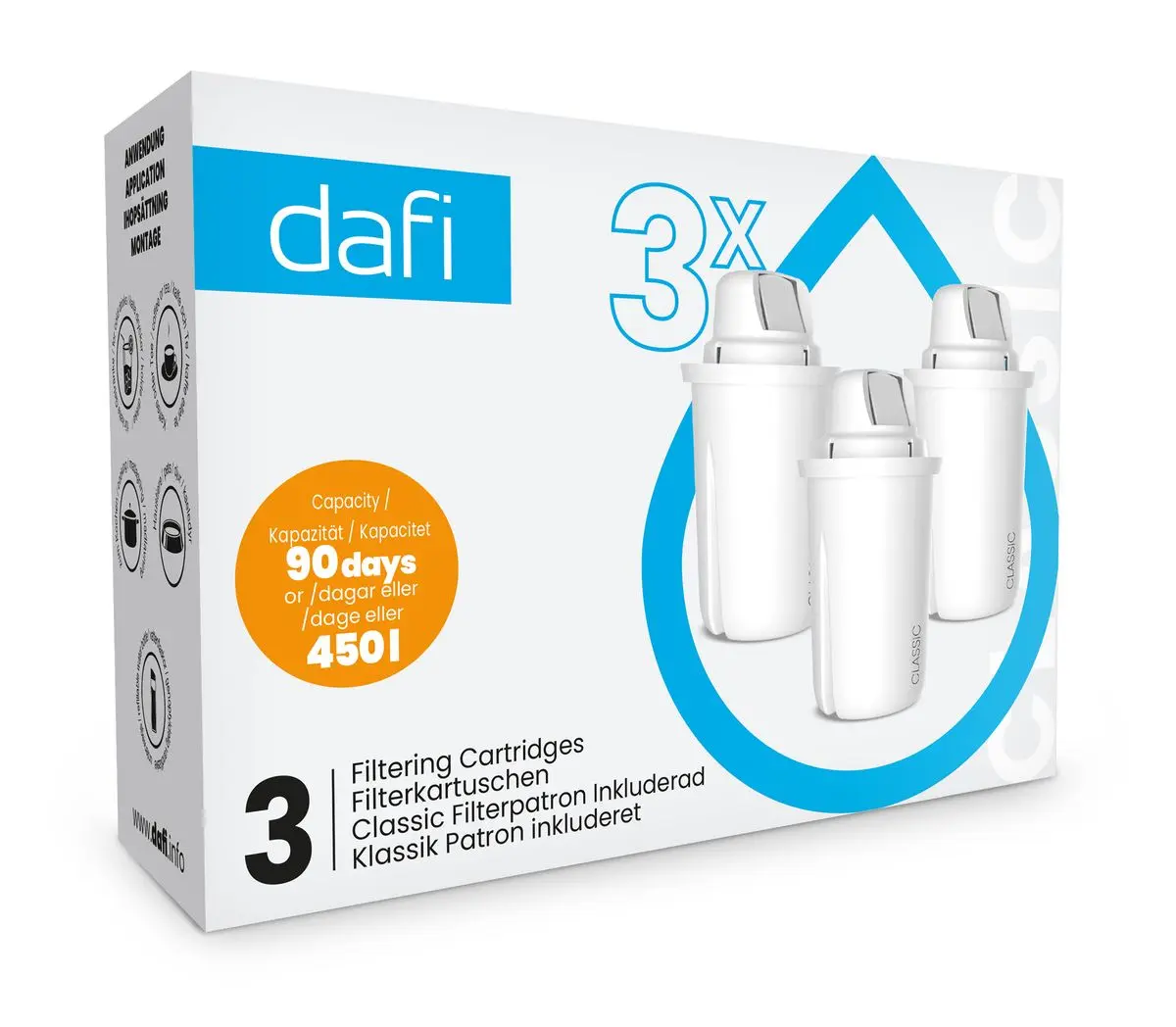 Filterpatroner 3-pakk Dafi - 1 stk.